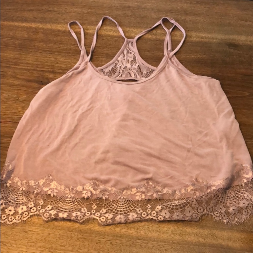 Blush lace tank
